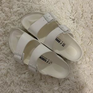 all white birkenstocks